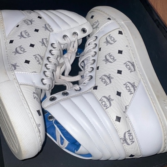 Rare MCM White High-Top Sneakers Brand New Comes With Box And  Original Receipt - Picture 2 of 7